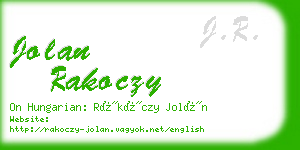 jolan rakoczy business card